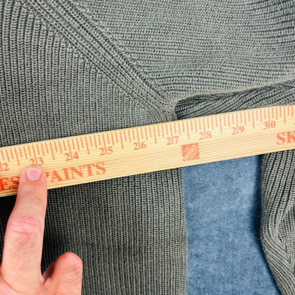 EUC Orvis Men's Olive Green 1/4 Zip-Up Mock Neck Sweater Sz XXL - Picture 5 of 8